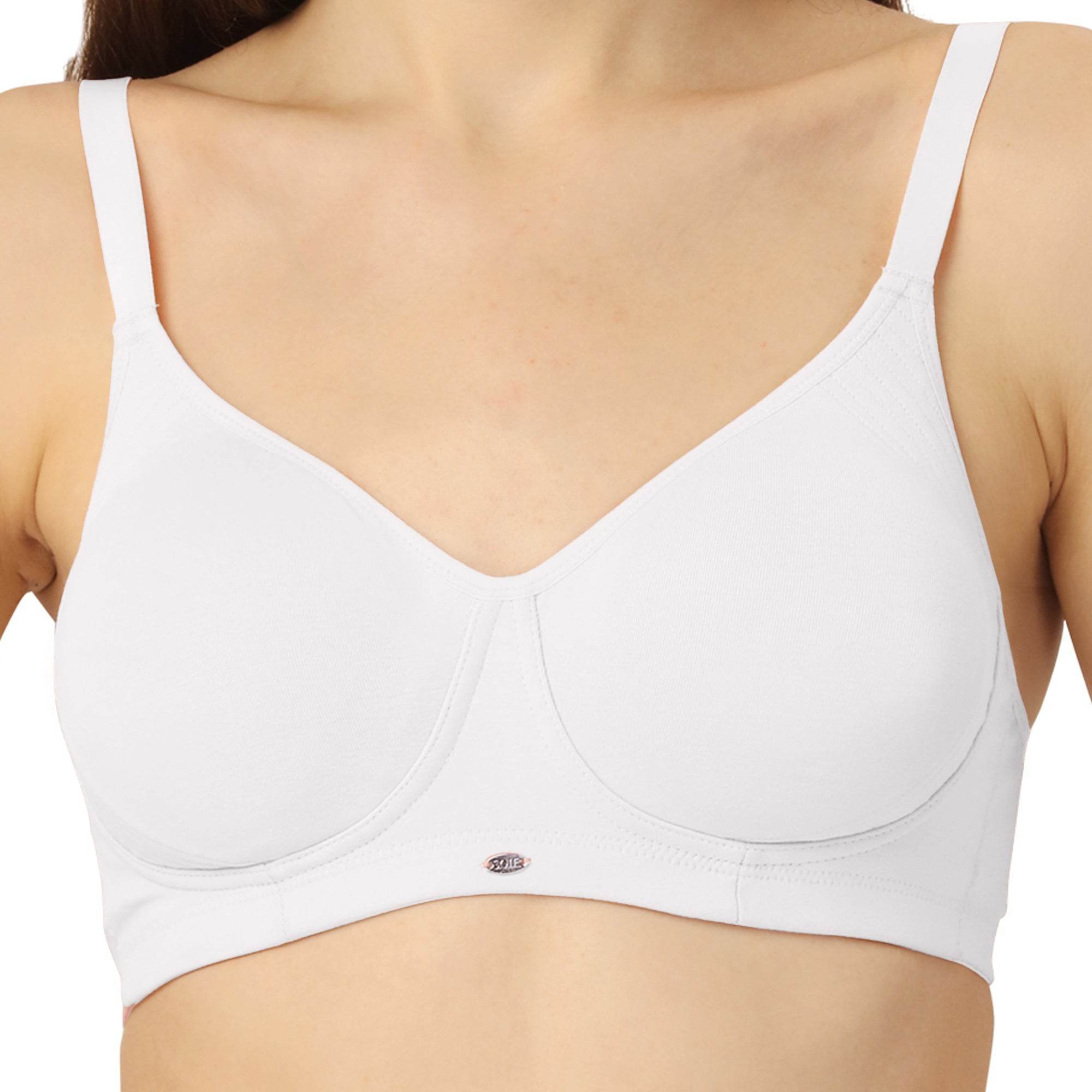 ComfortFit Non-Padded, Non-Wired Full Coverage Cotton Spandex T-Shirt Bra with Broad Back Support