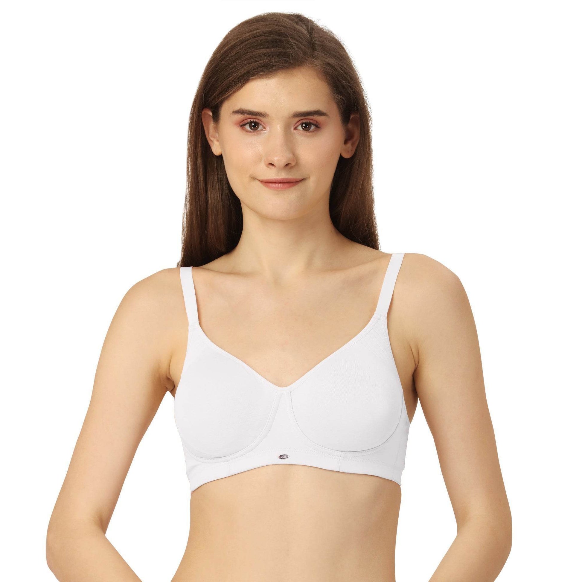 ComfortFit Non-Padded, Non-Wired Full Coverage Cotton Spandex T-Shirt Bra with Broad Back Support