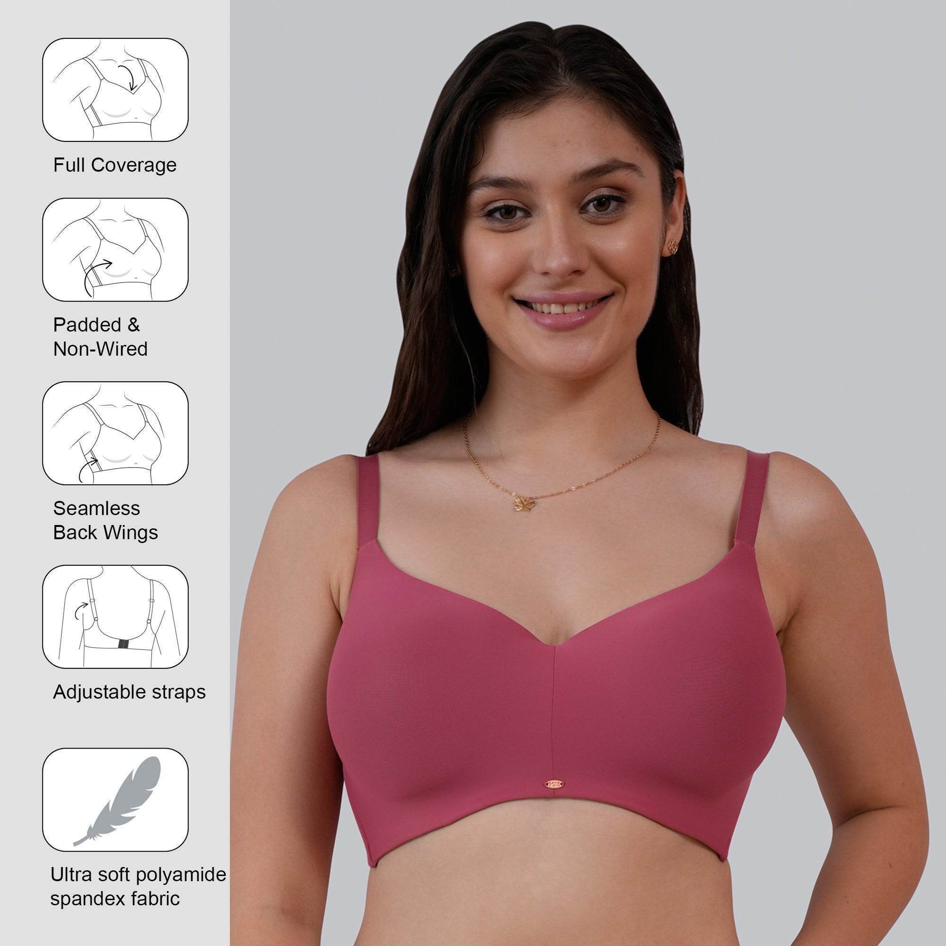 Experience Ultimate Comfort: Full Coverage, Padded, Non-Wired Ultrasoft Seamless Bra