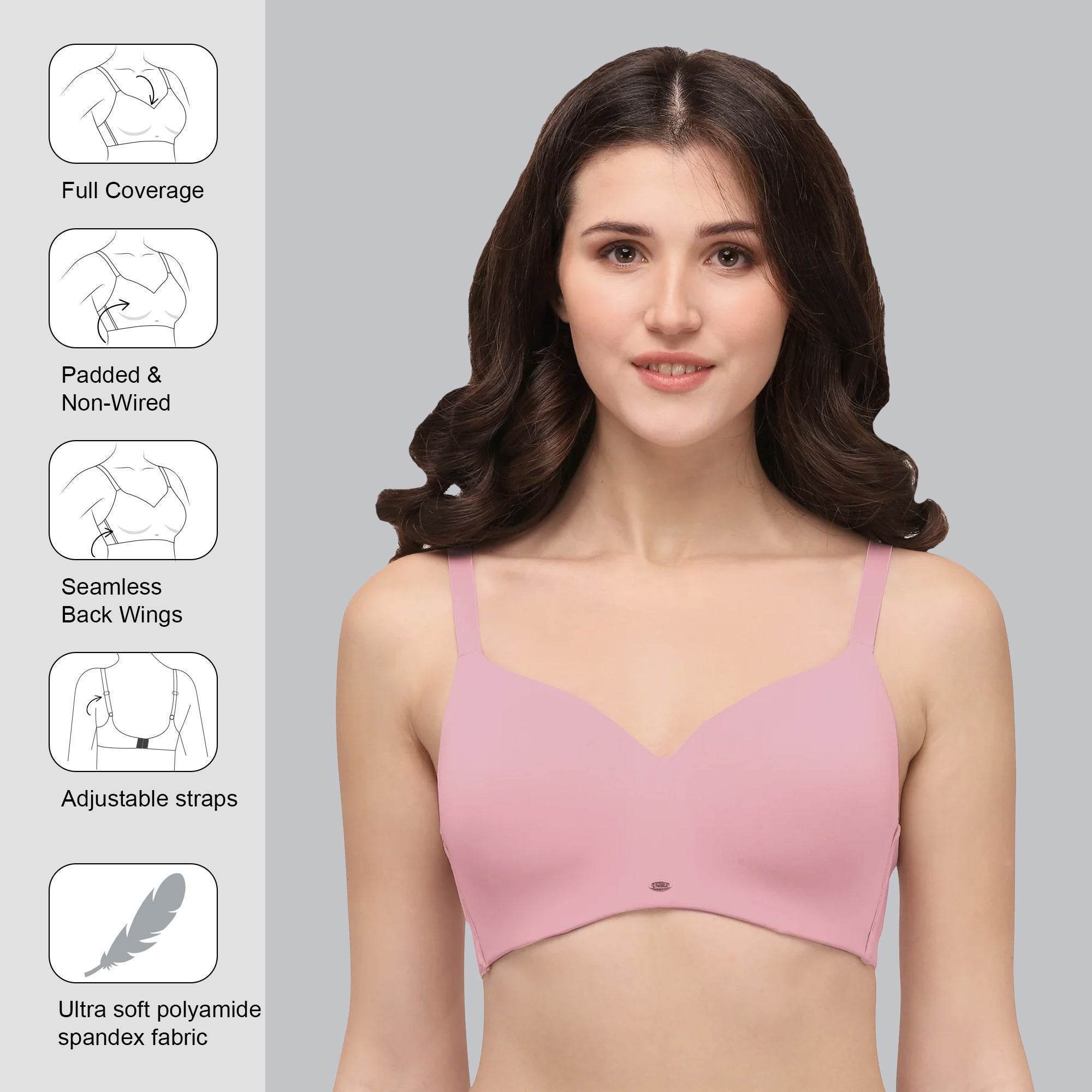Experience Ultimate Comfort: Full Coverage, Padded, Non-Wired Ultrasoft Seamless Bra for All-Day Support