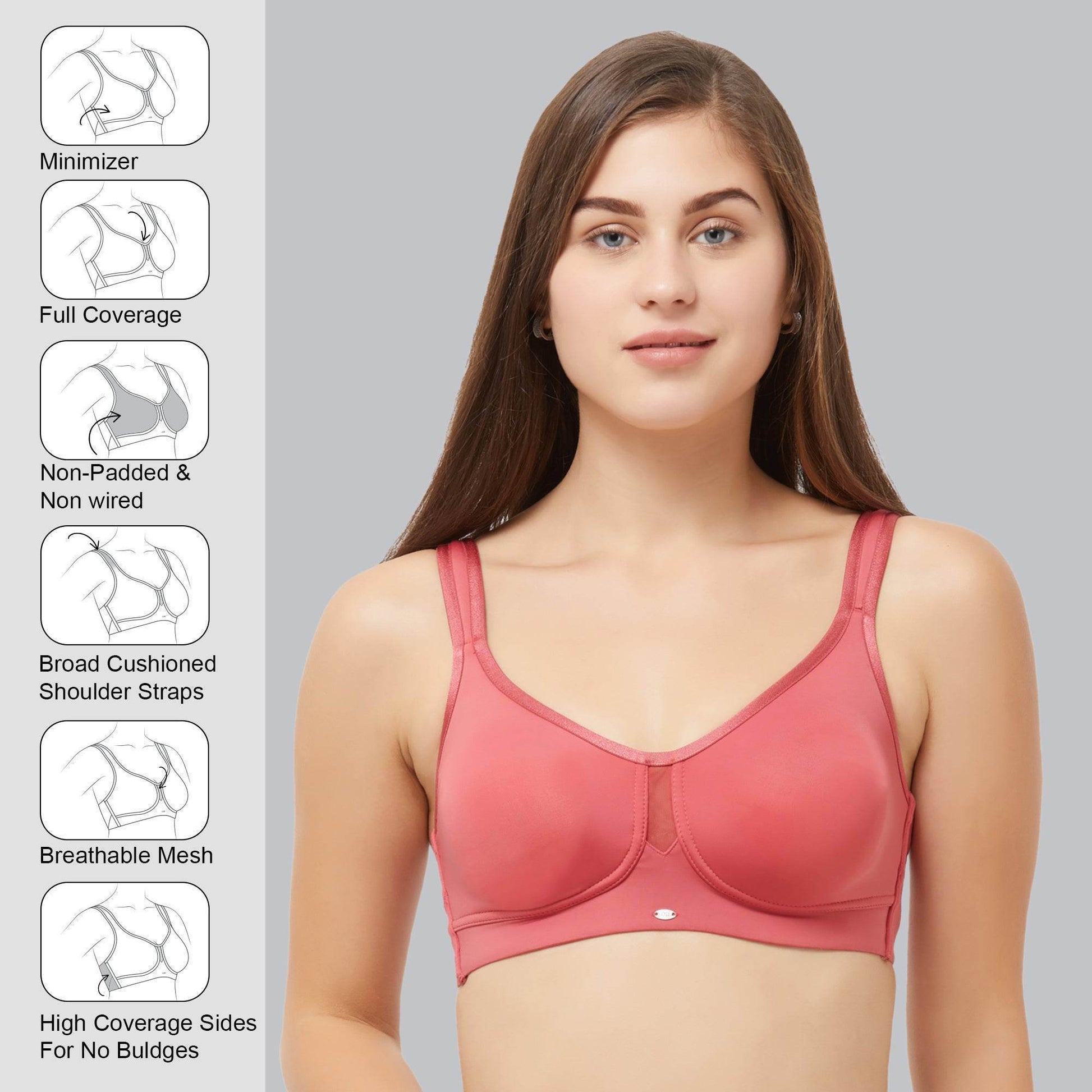 SOIE's Full Coverage Minimizer Bra: Ultimate Comfort, Flawless Fit - Non-Padded, Non-Wired Design