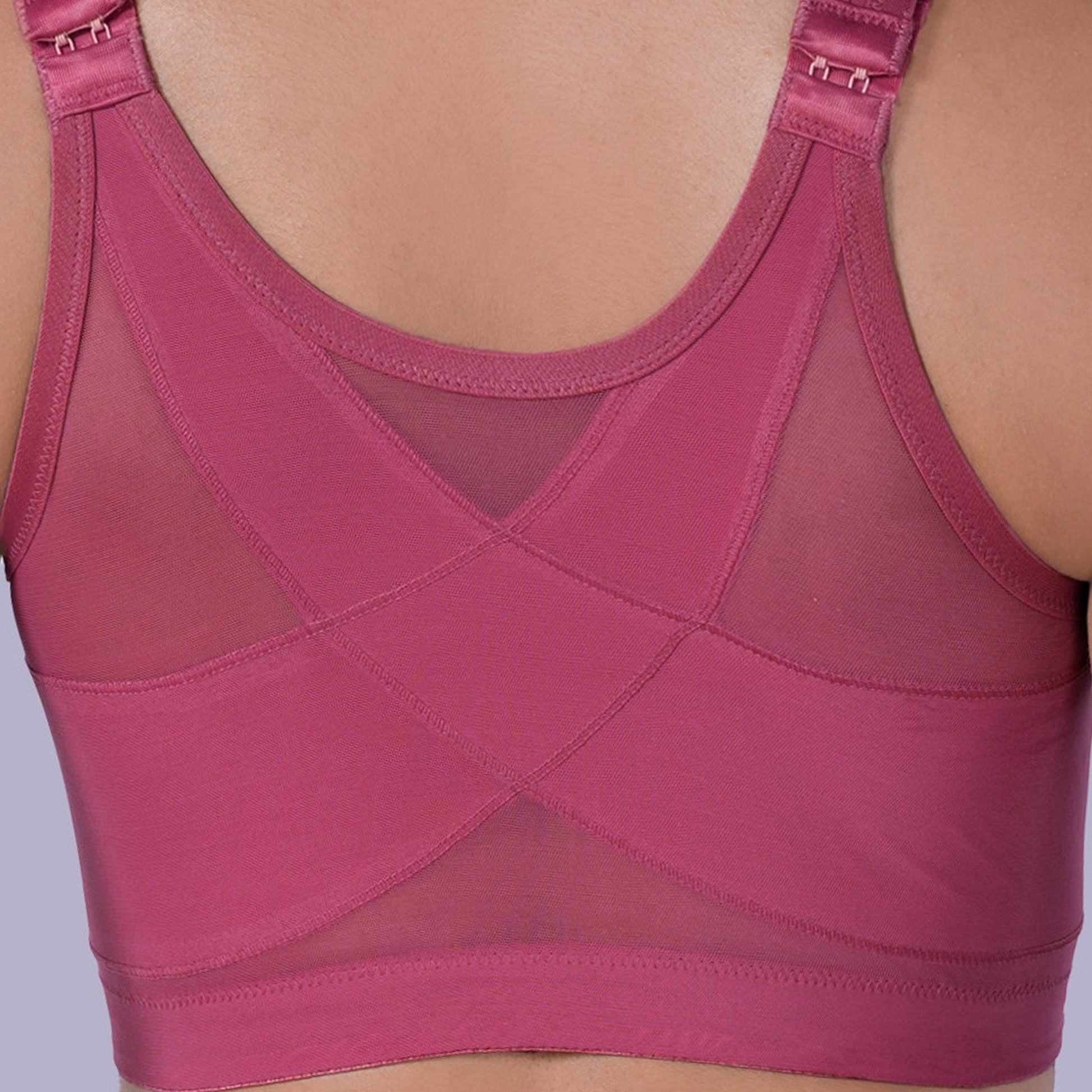 ComfortPlus Front Closure Full Coverage Non Padded Non Wired Bra for Posture Support