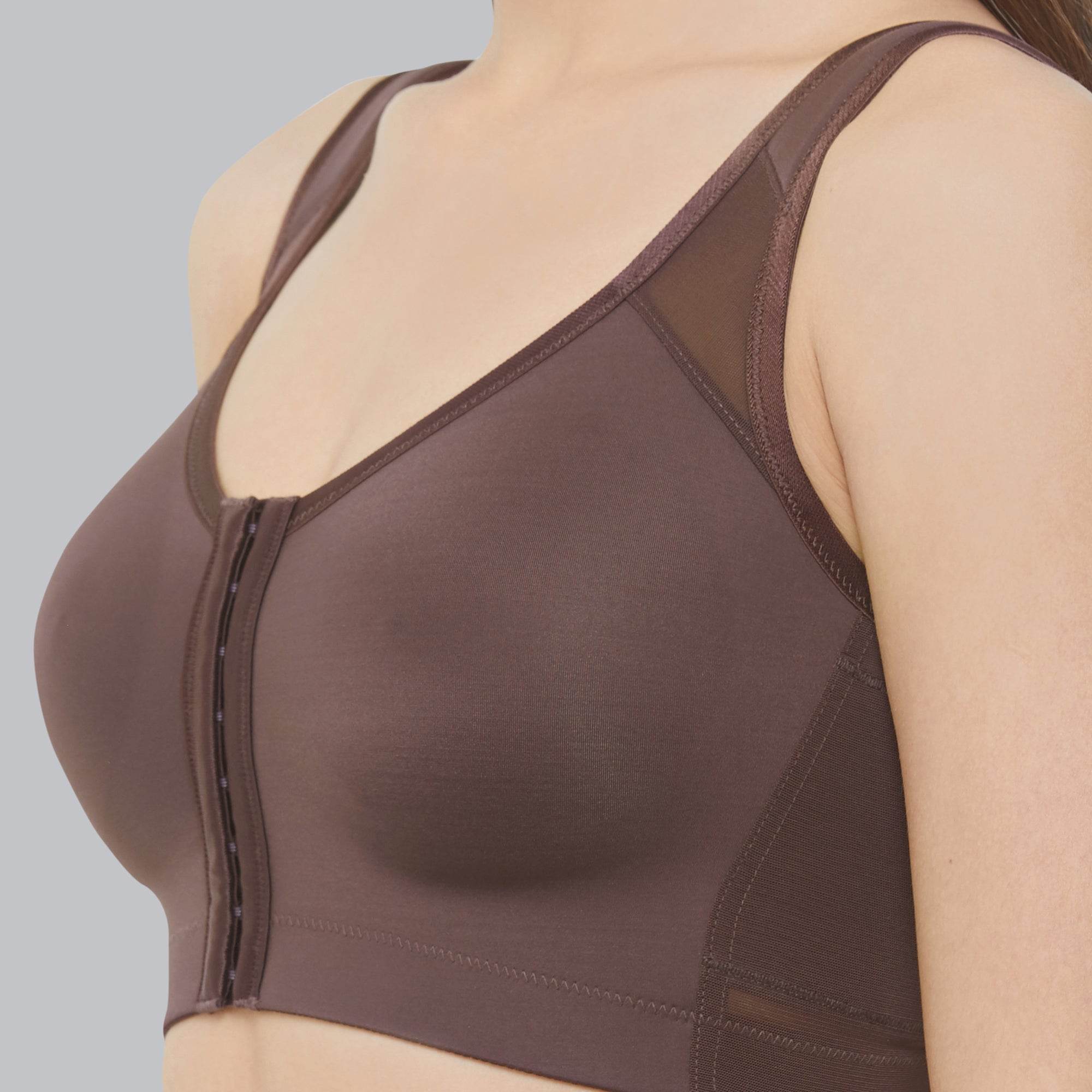 Ultimate Comfort Front Closure Full Coverage Non-Padded Non-Wired Bra for Posture Support