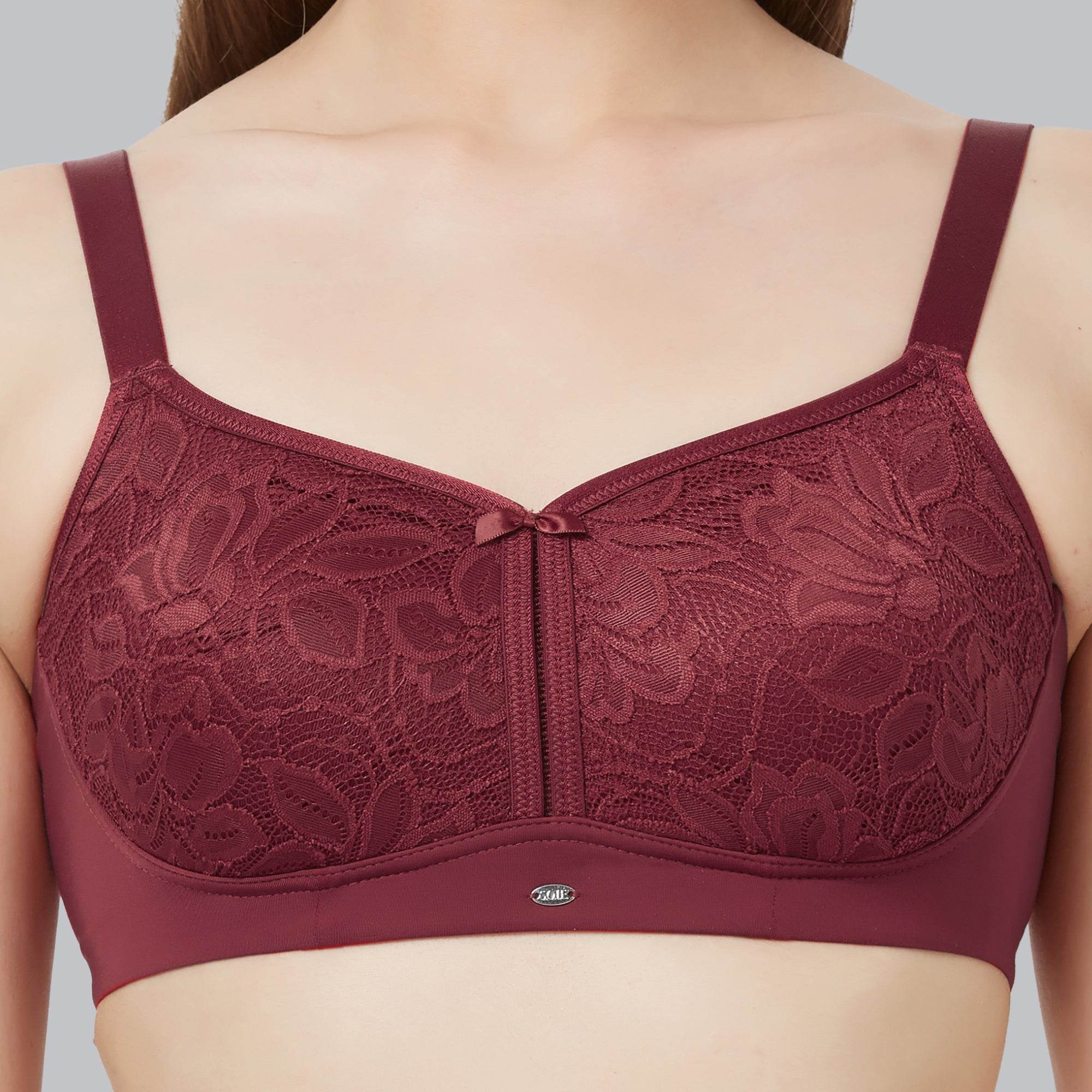 SOIE Women's Non-Padded, Non-Wired Full Coverage Minimizer Lace Bra - Ultimate Comfort and Support