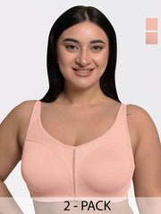 Inner Sense Pack of 2 Plus Size Seamless Full Coverage Bra