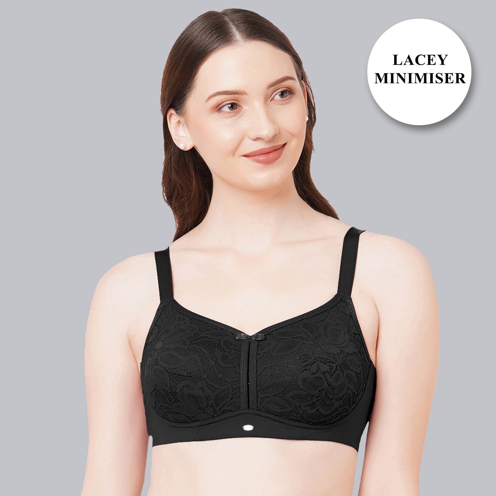 Elegant Full Coverage Minimizer Lace Bra - Non-Padded, Non-Wired Comfort