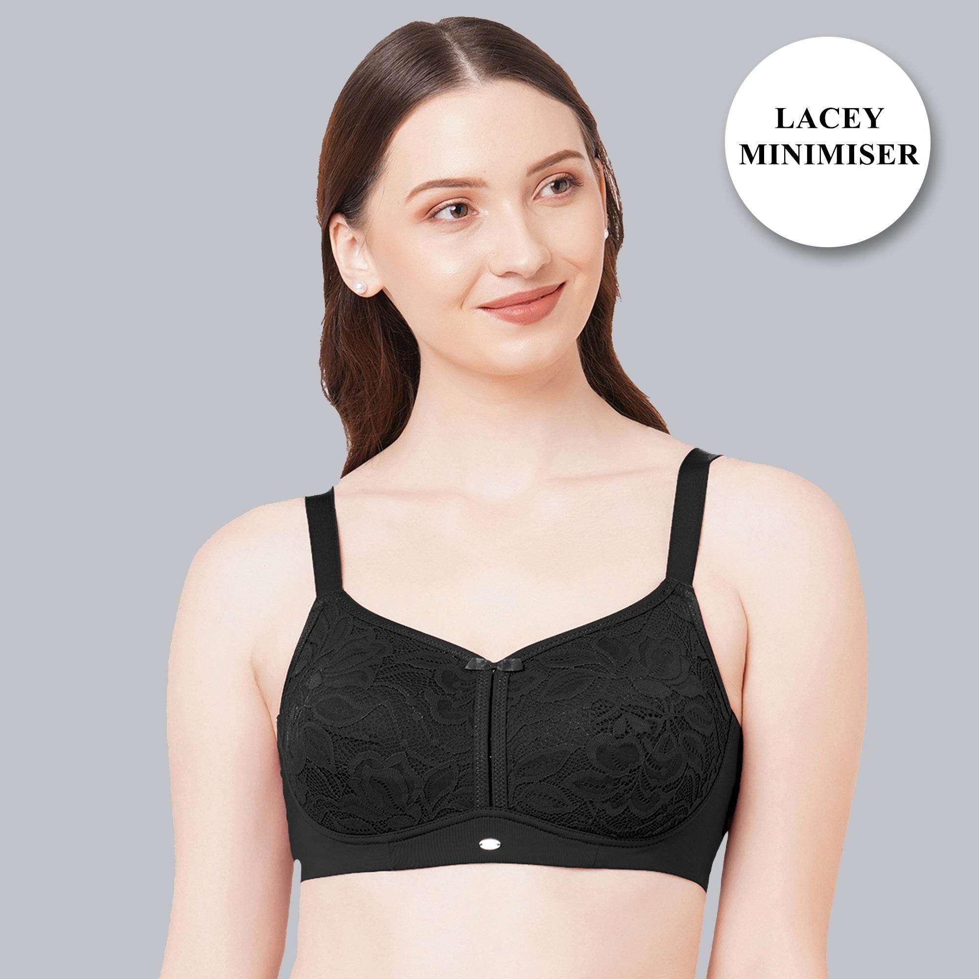 Elegant Full Coverage Minimizer Lace Bra - Non-Padded, Non-Wired Comfort