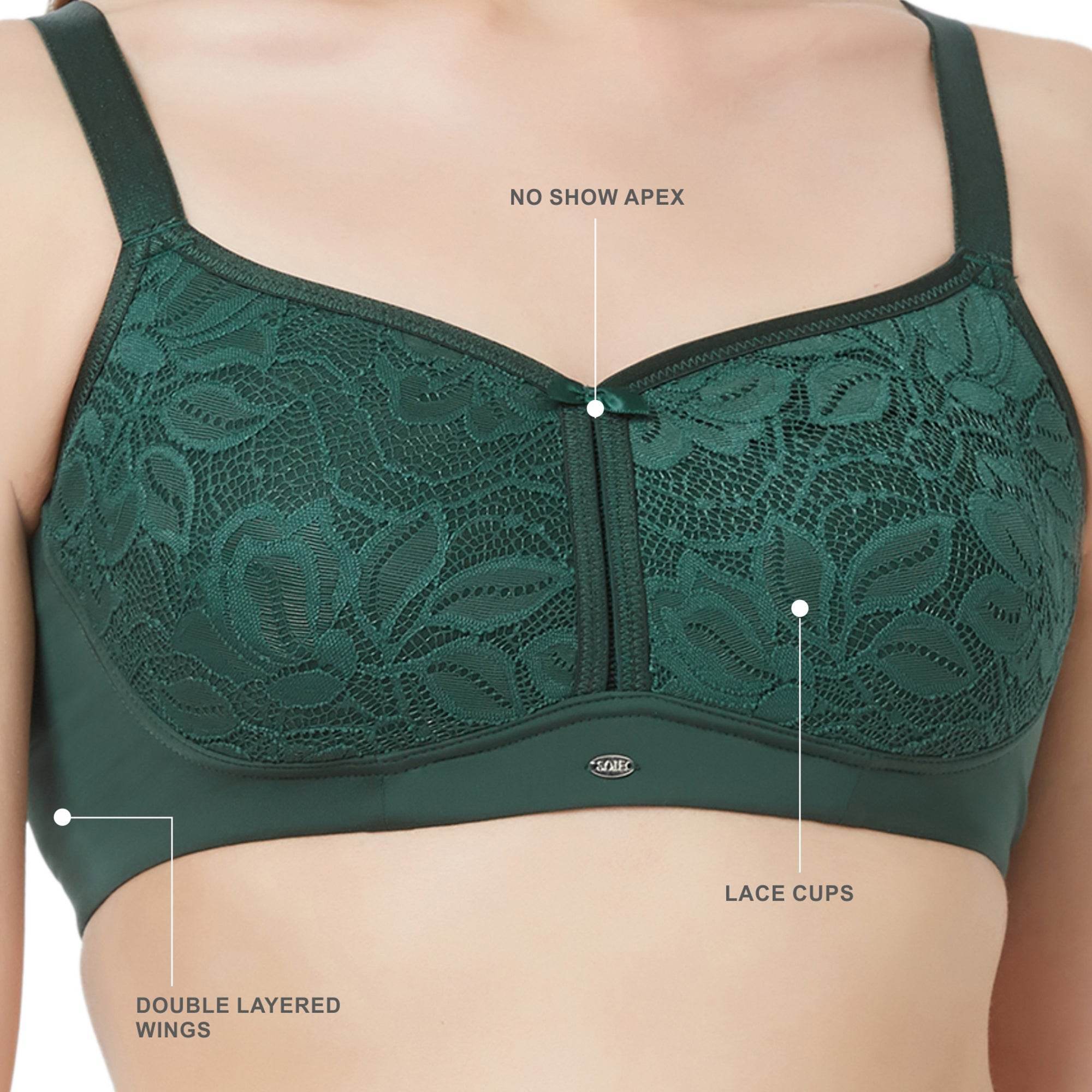 Experience Ultimate Comfort and Support with SOIE's Non-Padded, Non-Wired Full Coverage Minimizer Lace Bra