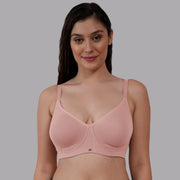 ComfortFit Non-Padded, Non-Wired Full Coverage Cotton Spandex T-Shirt Bra with Broad Back Support