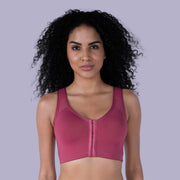 ComfortPlus Front Closure Full Coverage Non Padded Non Wired Bra for Posture Support