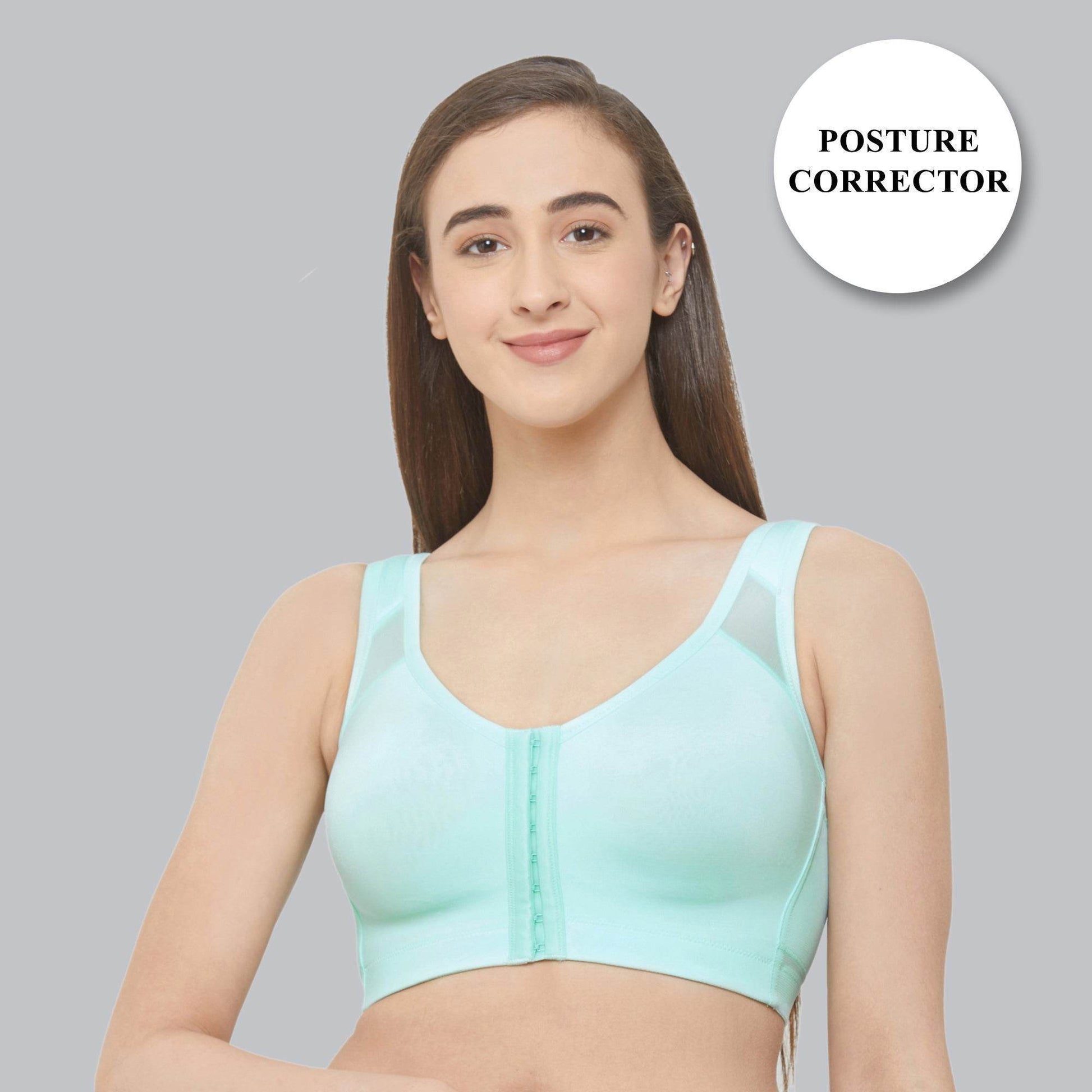 ComfortFit Front Closure Full Coverage Non Padded Wirefree Bra for Posture Correction