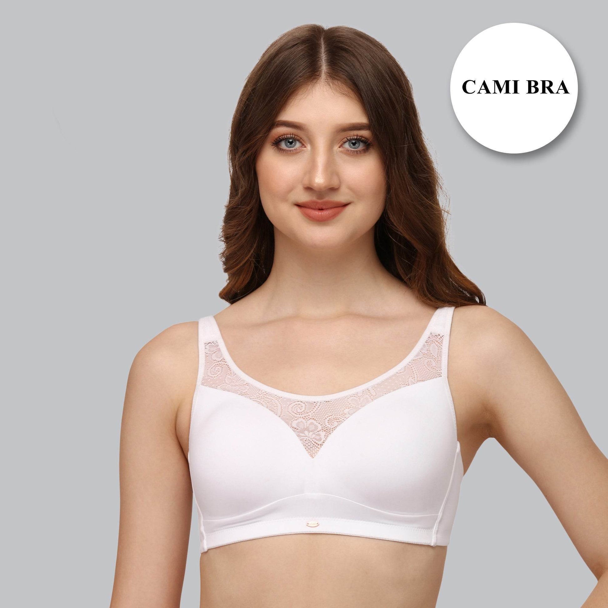 Luxurious Full Coverage Padded Non-Wired Bra with Exquisite Lace Detailing