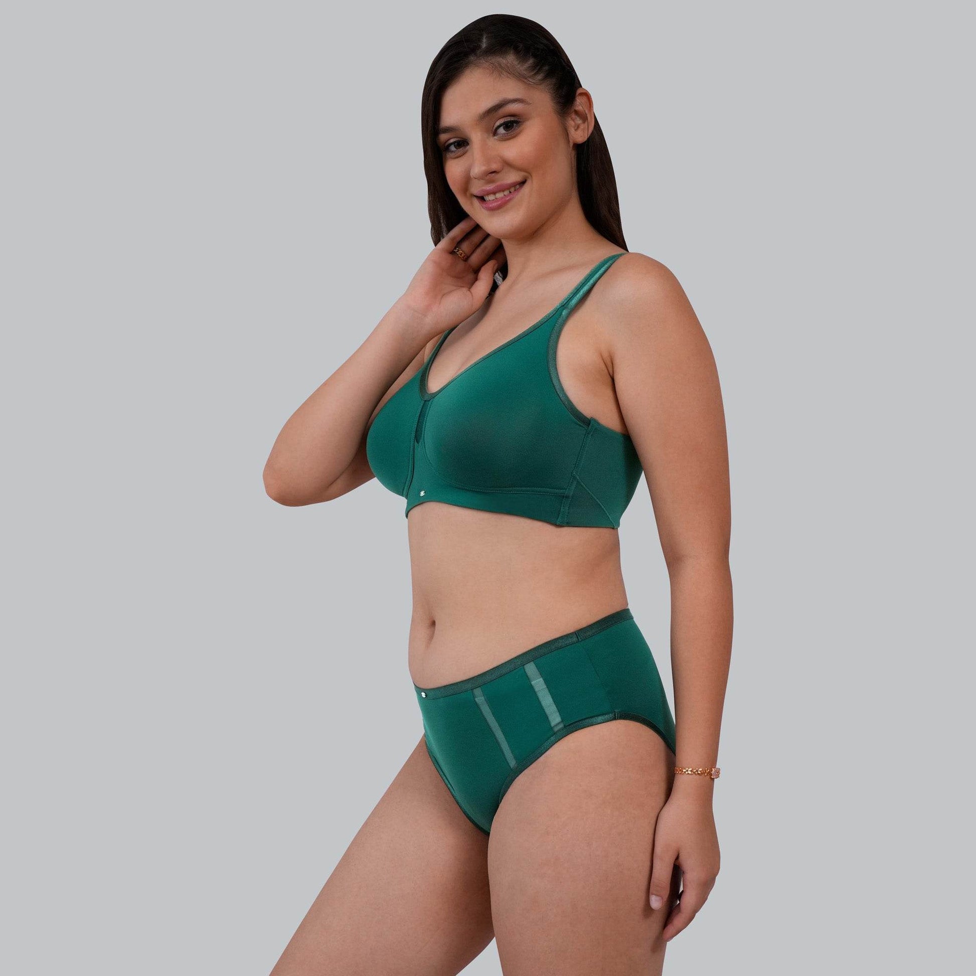 SOIE Women's Full Coverage Minimiser Bra and High Waist Brief Set - Ultimate Comfort and Flawless Fit