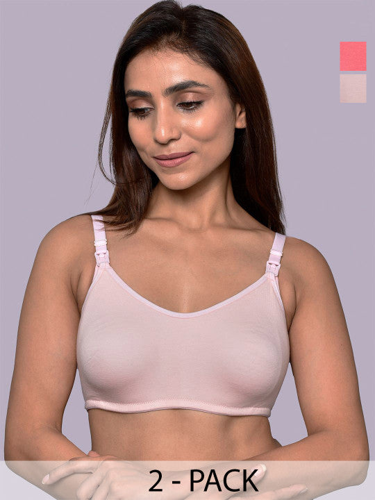Pack of 2 Organic Cotton Antimicrobial Women Feeding Bra