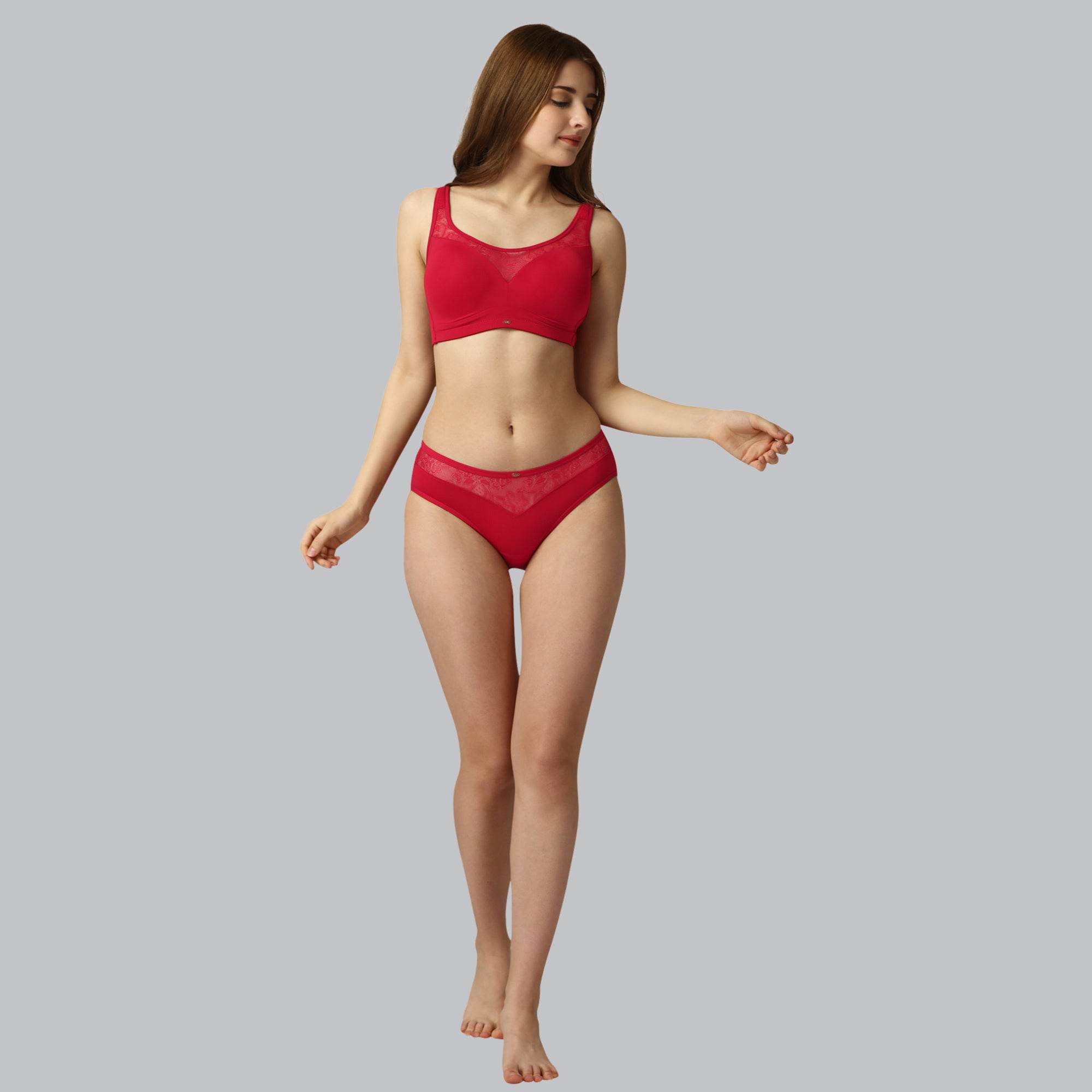 Luxurious Full Coverage Padded Non-Wired Bra with Elegant Lace Detailing - Ultimate Comfort & Support