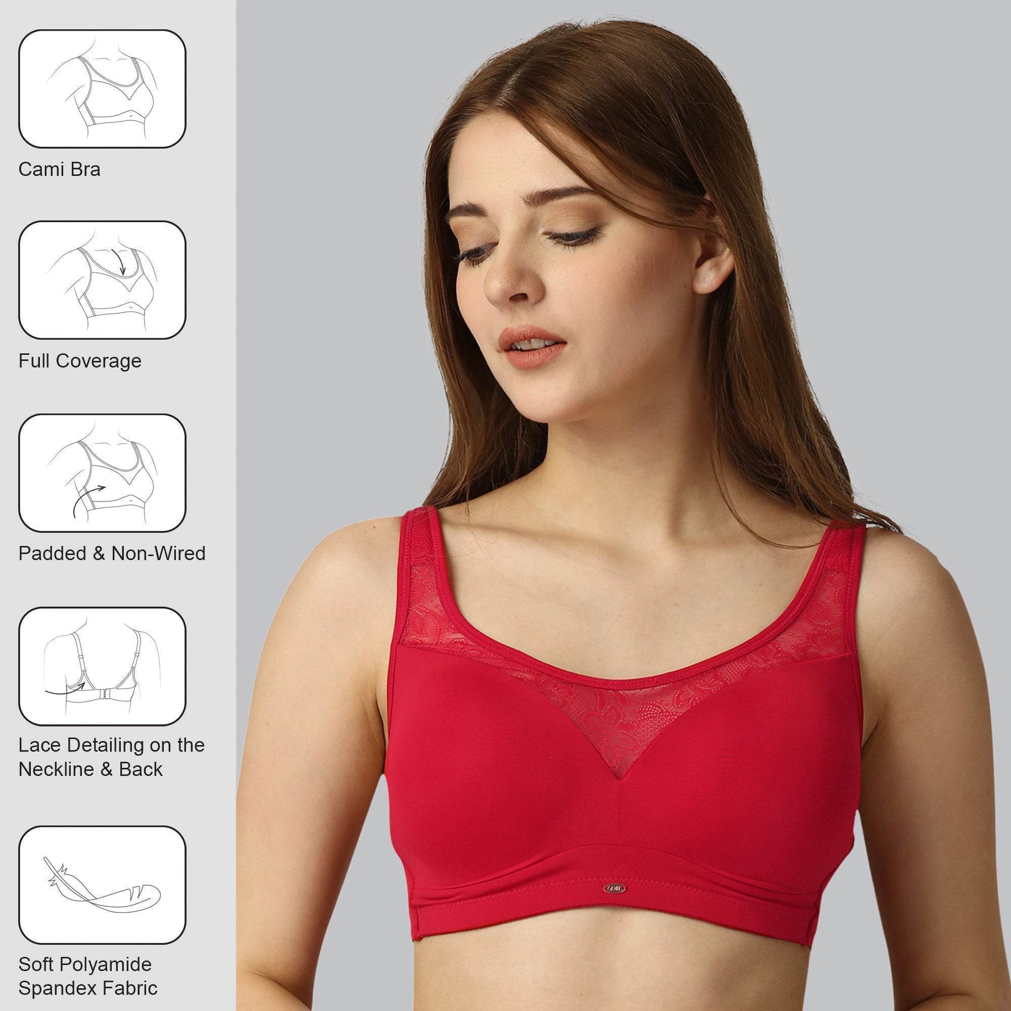 Luxurious Full Coverage Padded Non-Wired Bra with Elegant Lace Detailing - Ultimate Comfort & Support