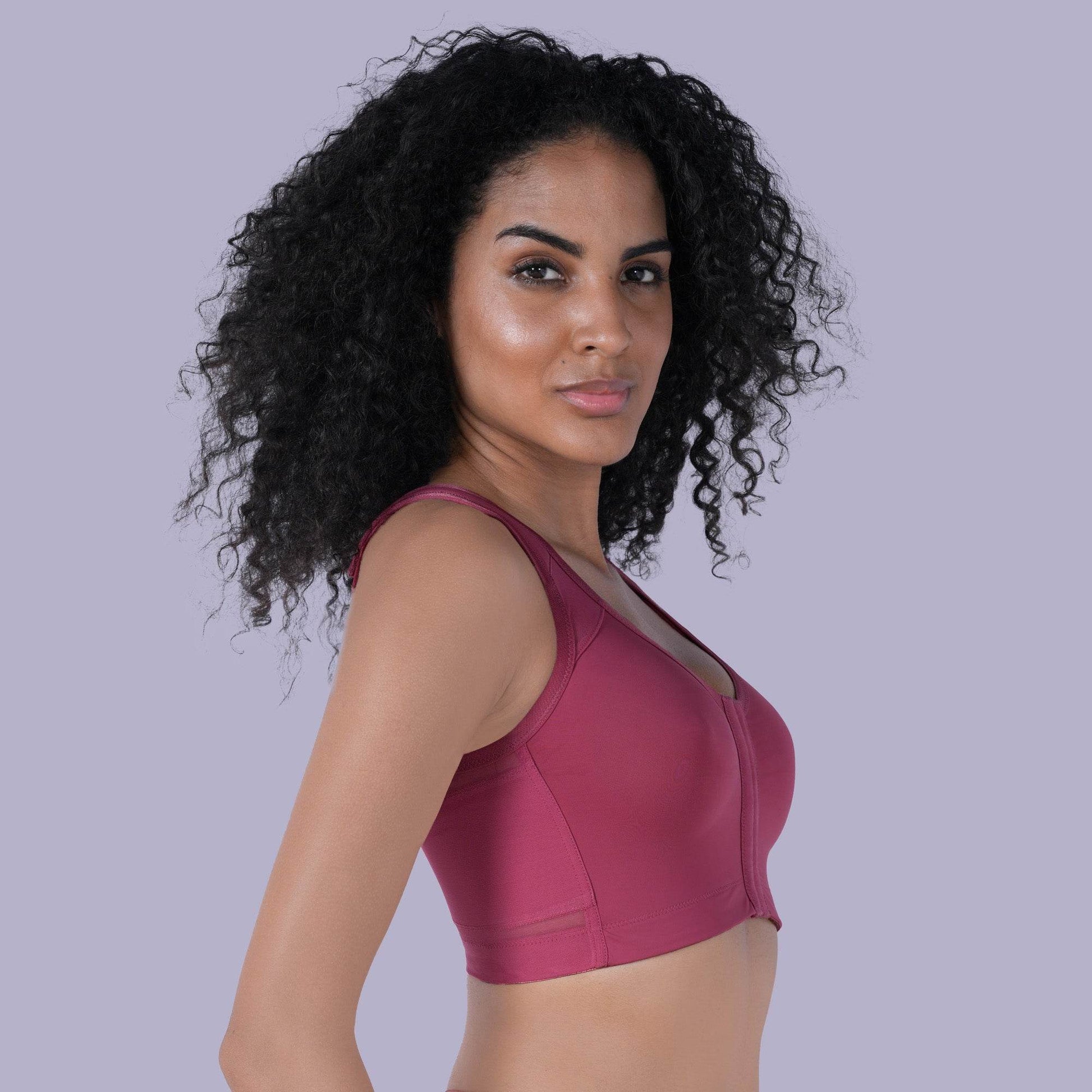 ComfortPlus Front Closure Full Coverage Non Padded Non Wired Bra for Posture Support
