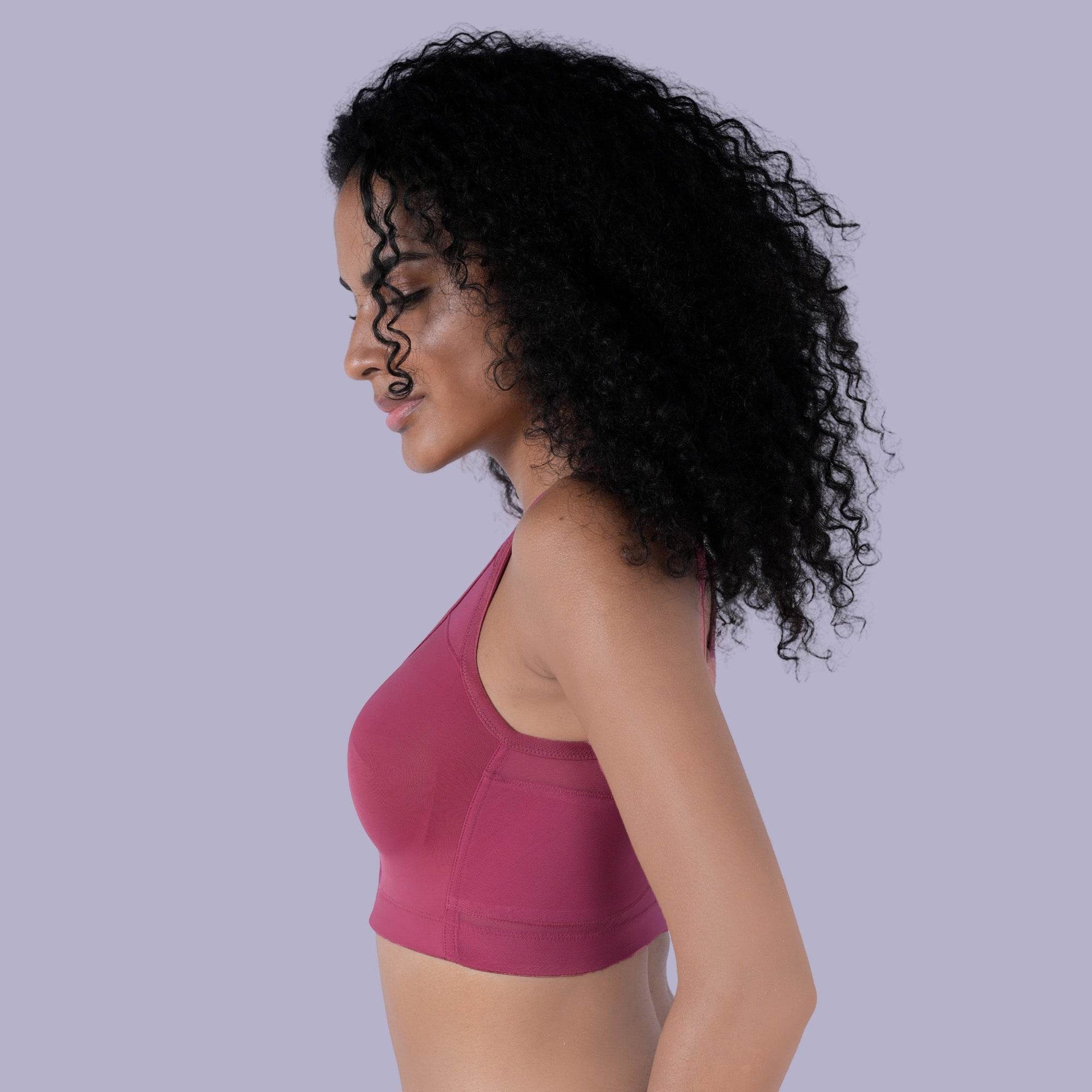 ComfortPlus Front Closure Full Coverage Non Padded Non Wired Bra for Posture Support