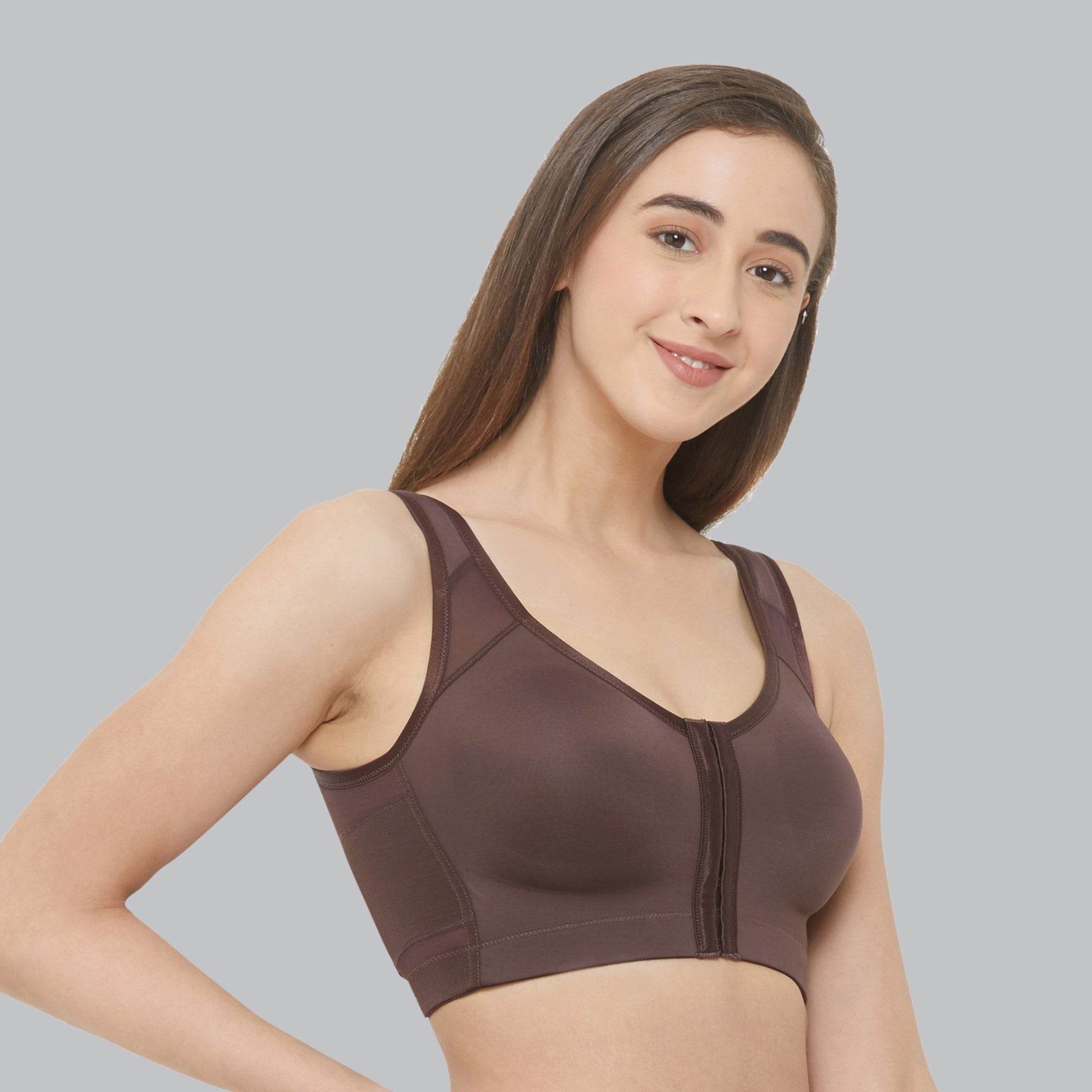 Ultimate Comfort Front Closure Full Coverage Non-Padded Non-Wired Bra for Posture Support