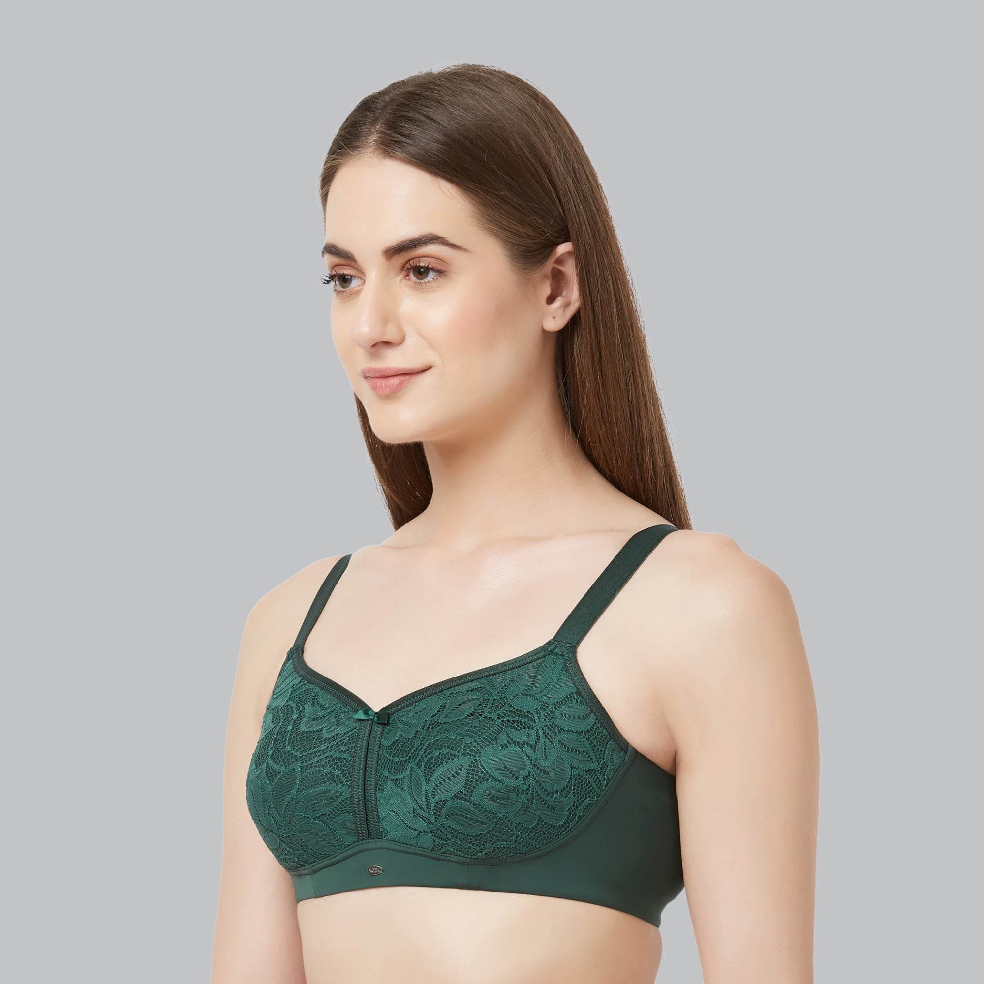 Experience Ultimate Comfort and Support with SOIE's Non-Padded, Non-Wired Full Coverage Minimizer Lace Bra