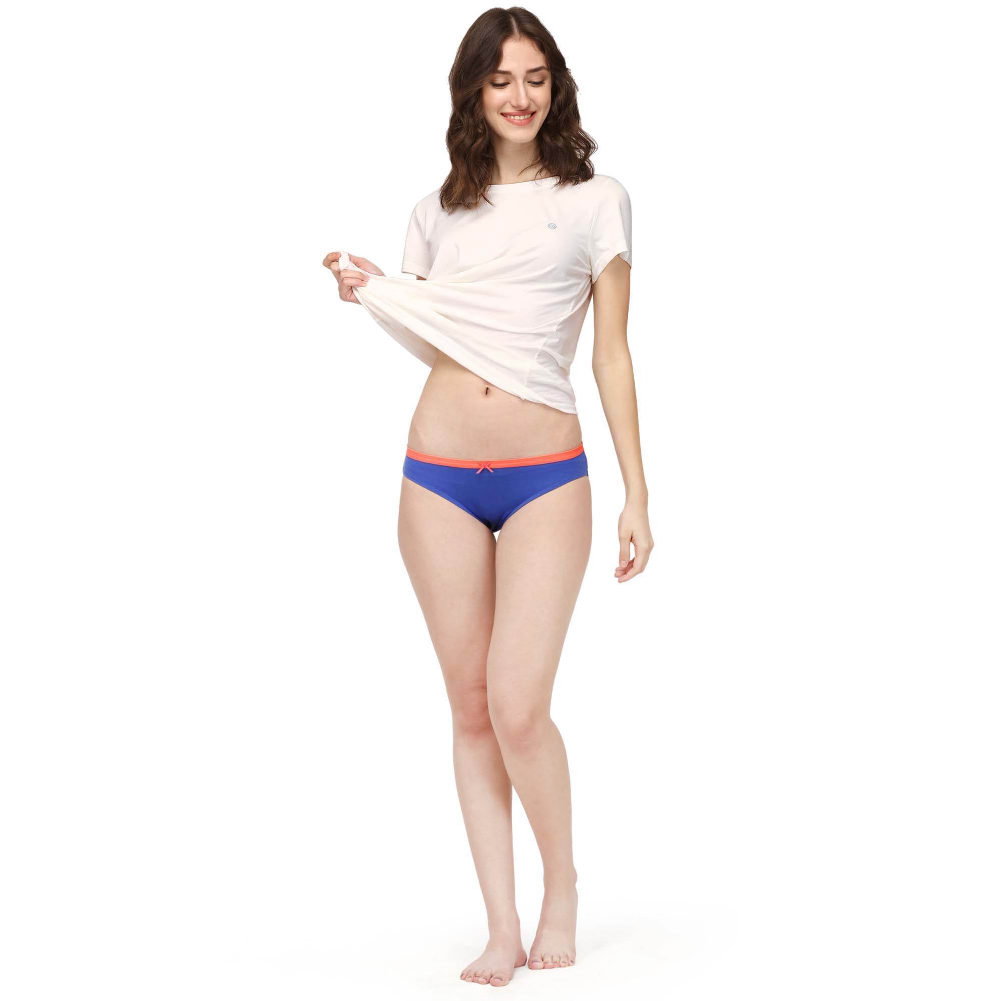3-Pack Mid Rise Cotton Stretch Brief Panties - Solid & Printed Designs for Everyday Comfort