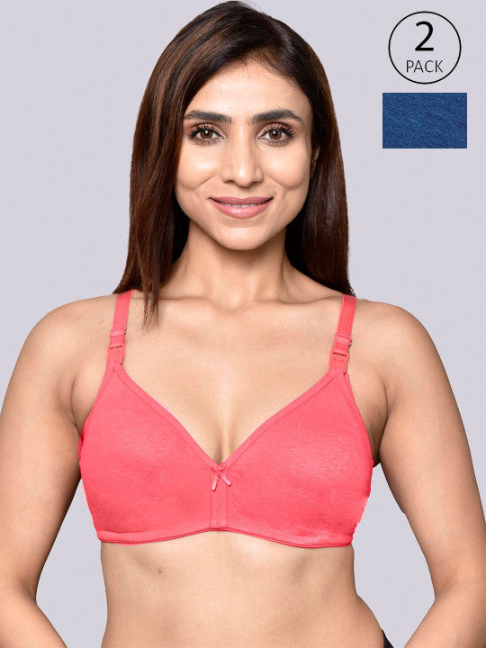Inner Sense Women Pack of 2 Organic Cotton Antimicrobial Feeding Bra
