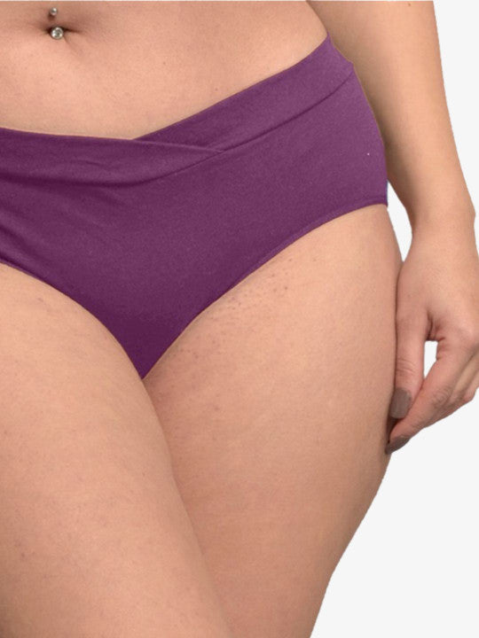 Pack Of 2 Plus Size Organic Cotton Briefs IMP102-Deep Purple_Deep Purple