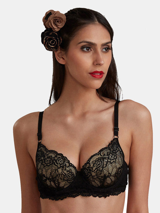 Inner Sense Floral Lace Seamless Lightly Padded Anti Microbial Anti Odour Bralette Bra