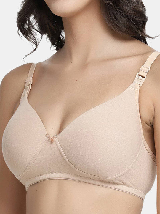 Inner Sense Organic Cotton Antimicrobial Padded Non-Wired Feeding Bra