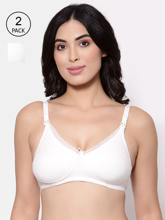 Inner Sense Organic Cotton Antimicrobial Laced Soft Nursing Bra Image 1