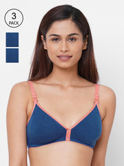 Inner Sense Pack Of 3 Non-Wired Organic Cotton Antimicrbial Maternity Sustainable Bras