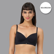 Ultra-Comfort Full Coverage Padded Non-Wired T-Shirt Bra - Seamless Design for Everyday Support