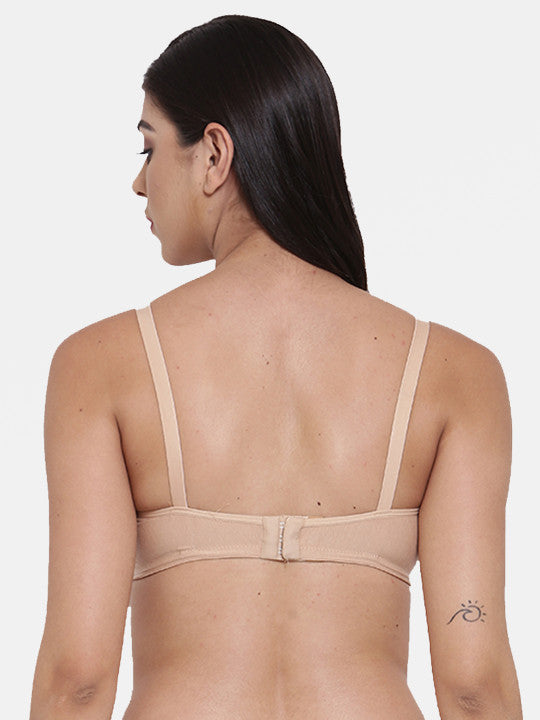 Inner Sense Pack of 2 Black & Beige Solid Non-Wired Non Padded Maternity Bra