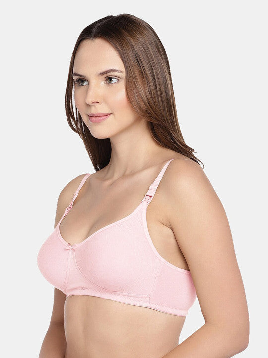 Inner Sense Pack of 2 Navy Blue & Pink Solid Antimicrobial Maternity Bra