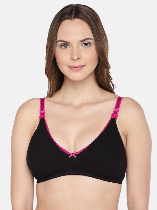 Set of 3 Black & Off White Organic Antimicrobial Maternity Bra