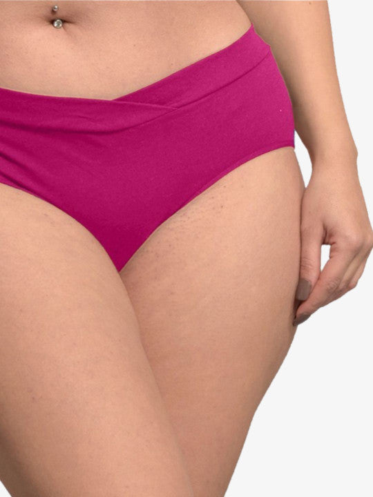 Inner Sense Pack Of 2 Plus Size Organic Cotton Briefs IMP102-Sangria_Sangria
