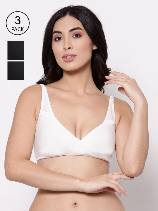 Pack Of 3 Organic Cotton Antimicrobial Padded Maternity Bra IMBC007G_7G_7E