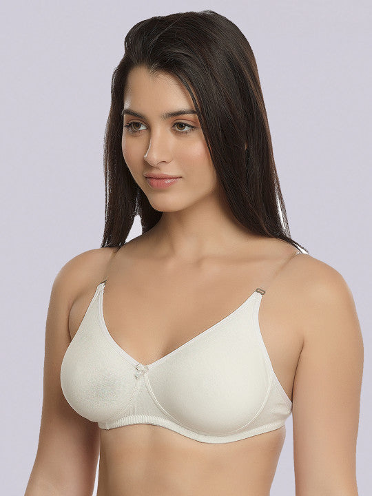 Inner Sense Black & White Set of 3 Solid T-shirt Bra ISB100-Black_Black_White