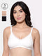 Set of 3 Black & Off White Organic Antimicrobial Maternity Bra