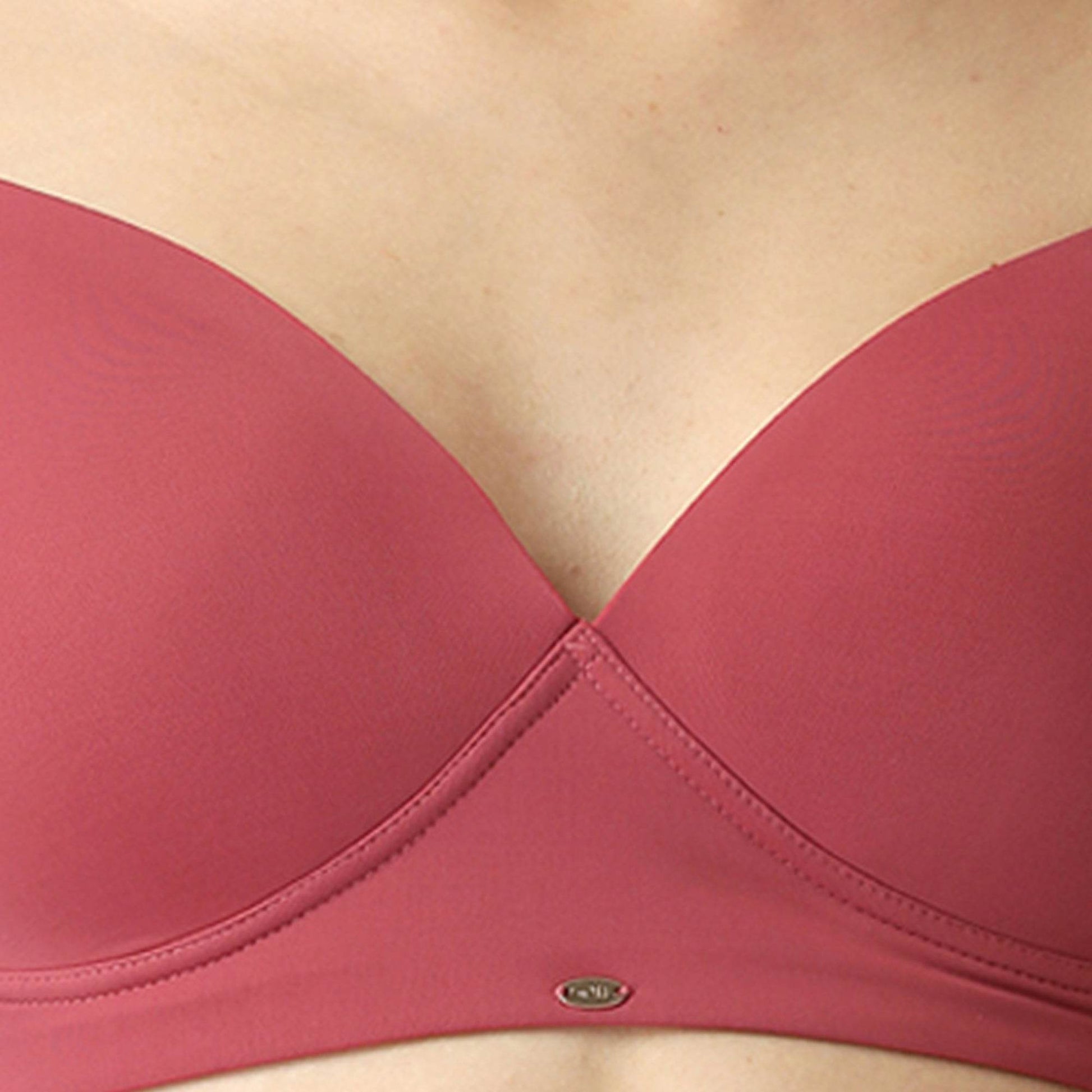 Ultra-Comfort Full Coverage Padded Non-Wired T-Shirt Bra - Seamless Design for Everyday Support