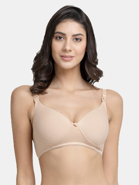 Inner Sense Beige Maternity Bra-Full Coverage Lightly Padded