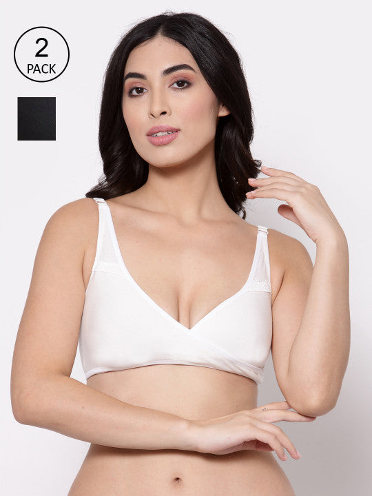 Inner Sense Pack Of 2 Organic Cotton Antimicrobial Sleeping/Feeding Bra IMB007E_7G