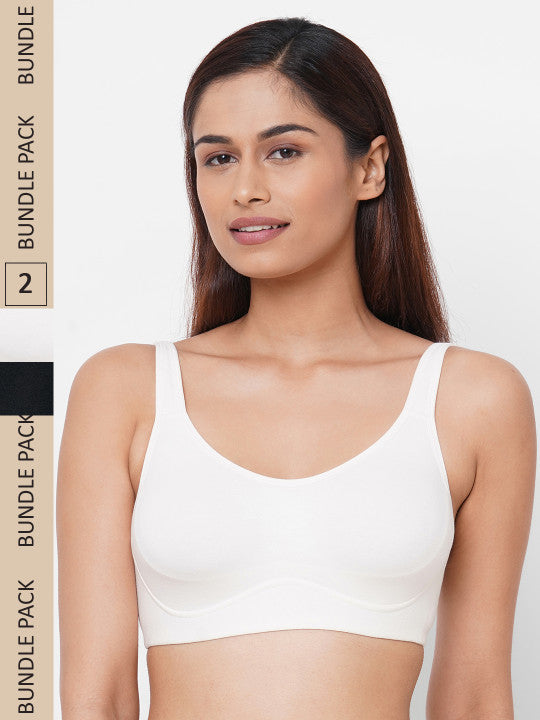 Inner Sense Pack of 2 Multicolored Printed Antimicrobial Non-wired Boho Bralette