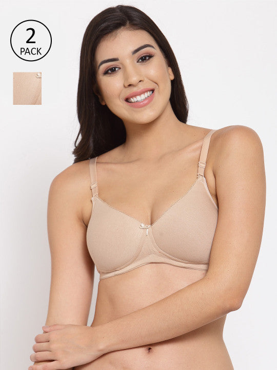 Inner Sense Beige Full Coverage Organic Cotton Anti-Odour T-shirt Bra