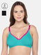 Inner Sense Sea Green & Black Solid Organic Cotton Maternity Bra Pack of 2 IMB003B_3C-