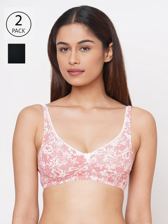 Inner Sense Pack of 2 Non-Wired Non Padded T-shirt Bras ISB057