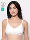 Inner Sense Blue & Off-White Set of 2 Solid Underwired Non Padded Maternity Bra IMB003E_3B