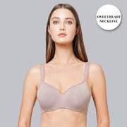 Ultimate Comfort: Padded Wired Full Coverage Sweetheart Neckline Bra for Everyday Elegance