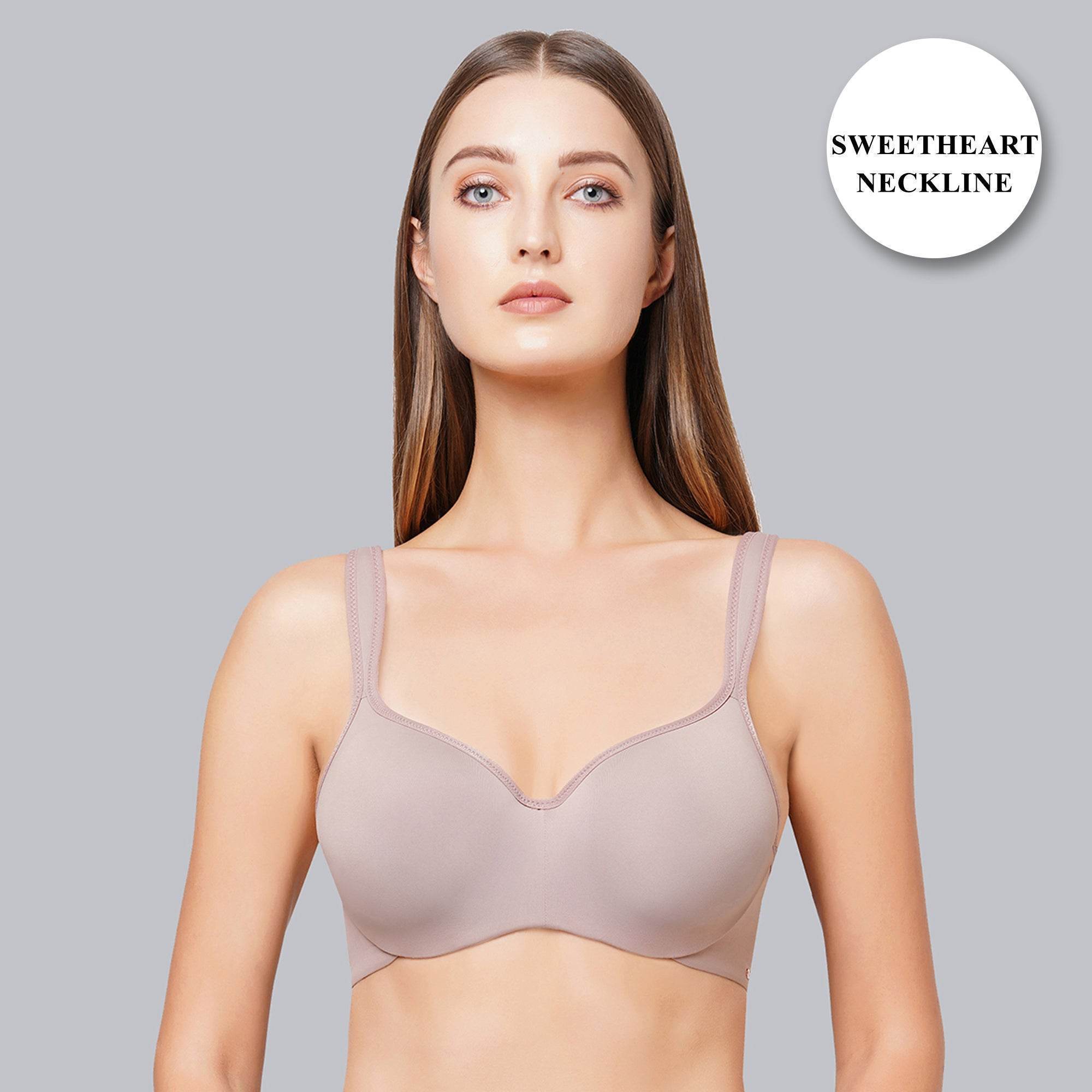 Ultimate Comfort: Padded Wired Full Coverage Sweetheart Neckline Bra for Everyday Elegance