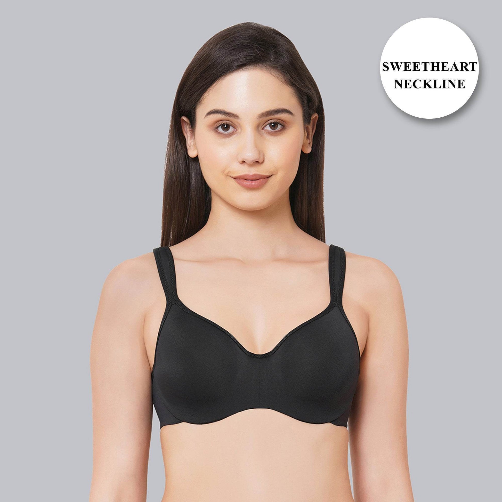 Experience Ultimate Comfort and Support: Padded Wired Sweetheart Neckline Full Coverage Bra